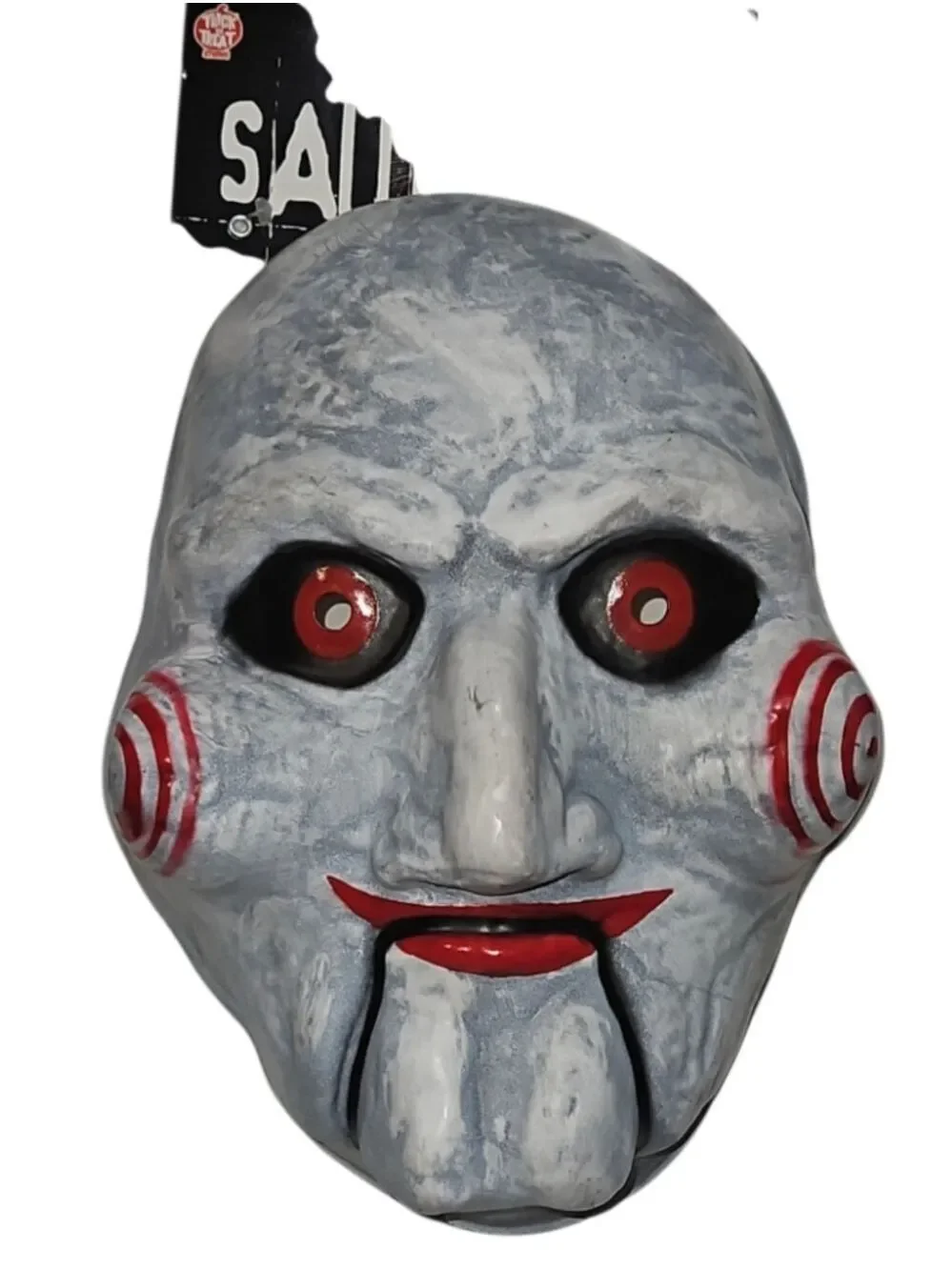 SAW Billy Puppet Vacuform Mask Red Eyes Horror Costume Trick or Treat Studios